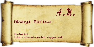 Abonyi Marica névjegykártya